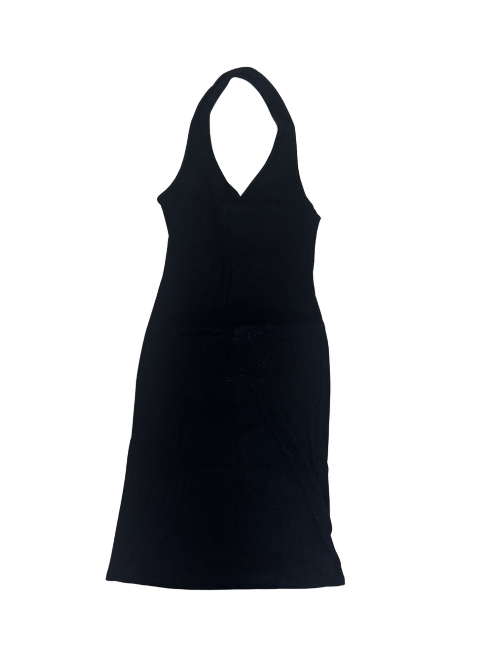 Ambiance One-Shoulder Black Halter Midi Dress